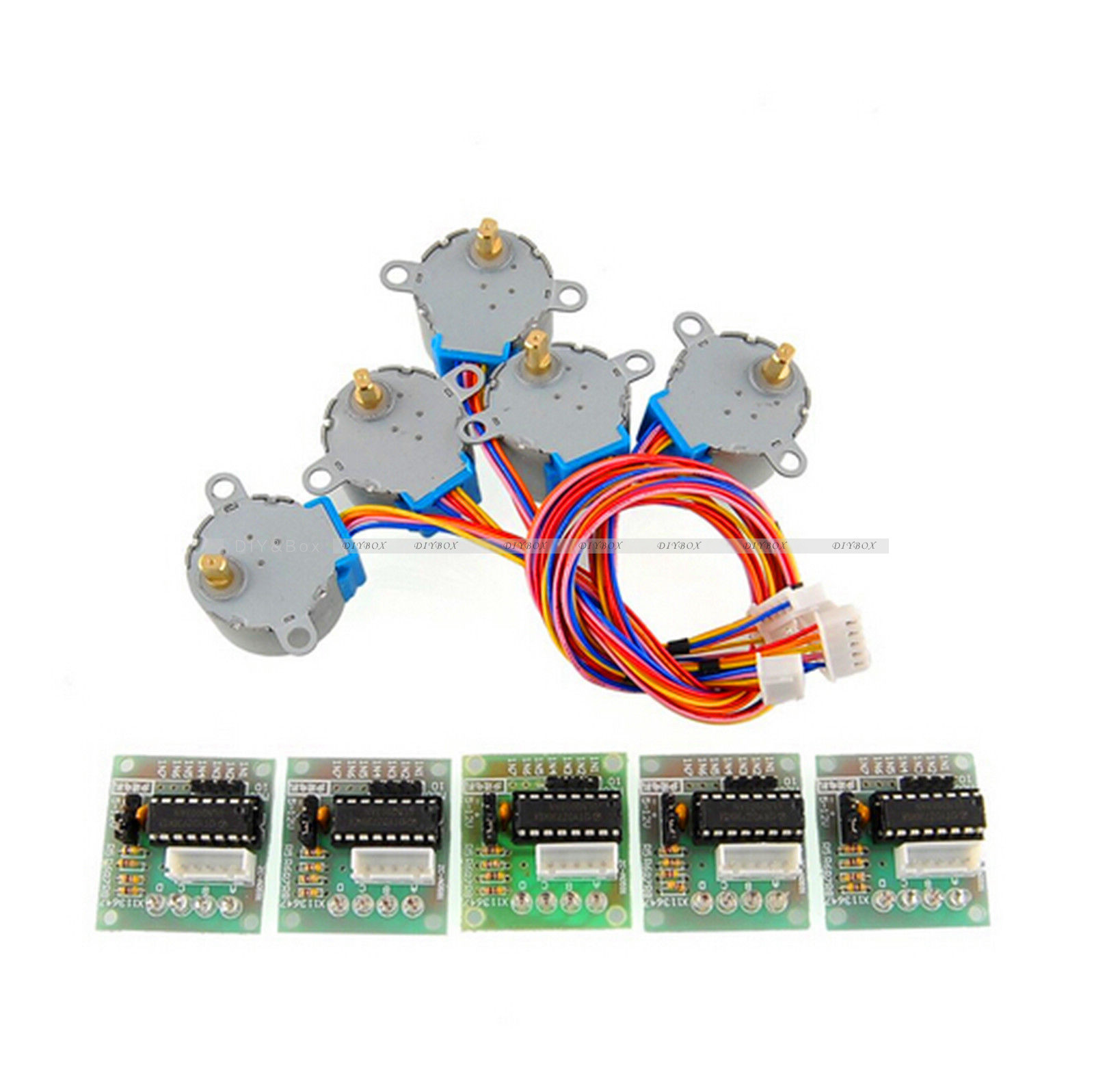 5PCS 12V Stepper Motor 28BYJ-48 + Drive Test Module Board ULN2003 5Line 4 Phase
