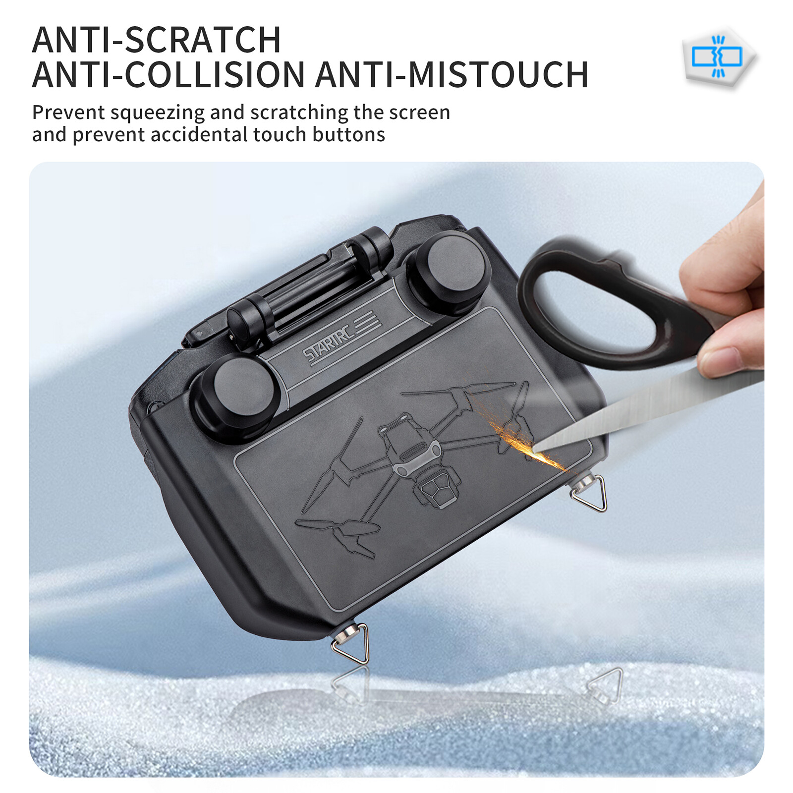 Protective Cover Screen Protector Case with Sun Hood for RC Pro Controller