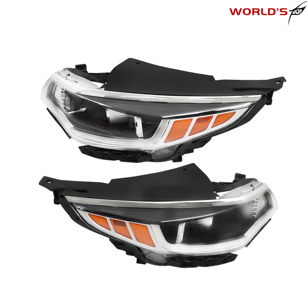 Right+Left Halogen Headlight For Kia Optima 2016-2018 w/o LED DRL Chrome Housing