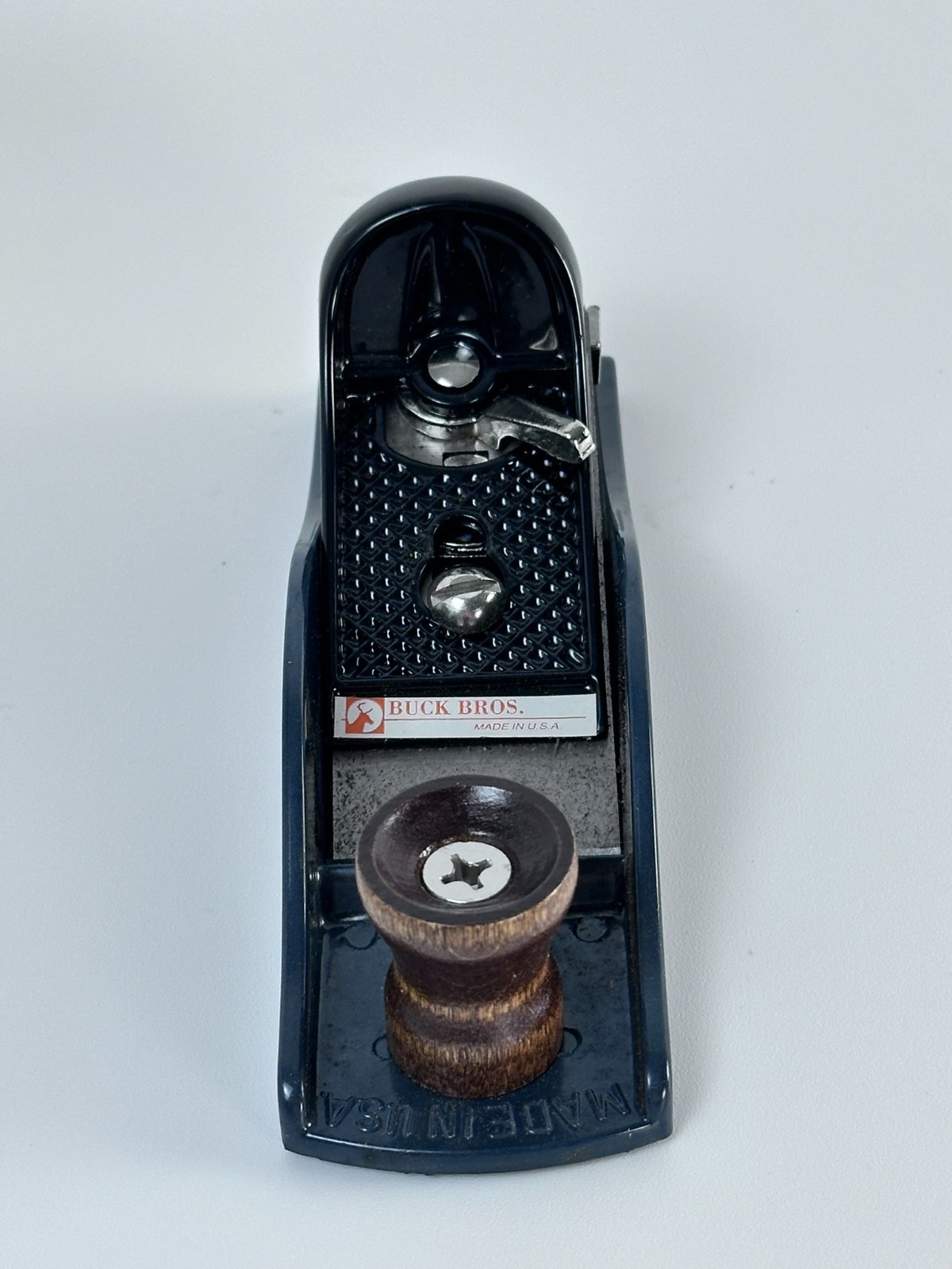 Buck Bros USA 7" Deluxe Block Plane With Angle Adjuster Blue Vintage