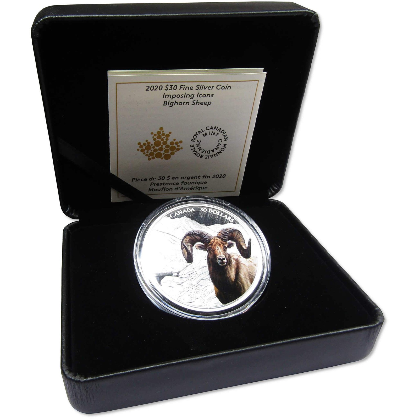2020 Canada $30 2 oz Silver Imposing Icons Bighorn Sheep Proof COA