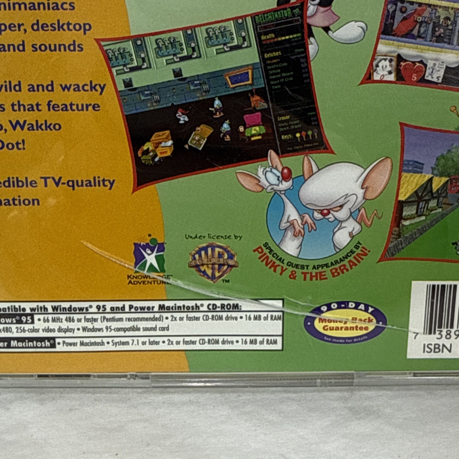Animaniacs Game Pack PC CD ROM Windows 95 Play Zone VTG CIB Complete Funny Bone