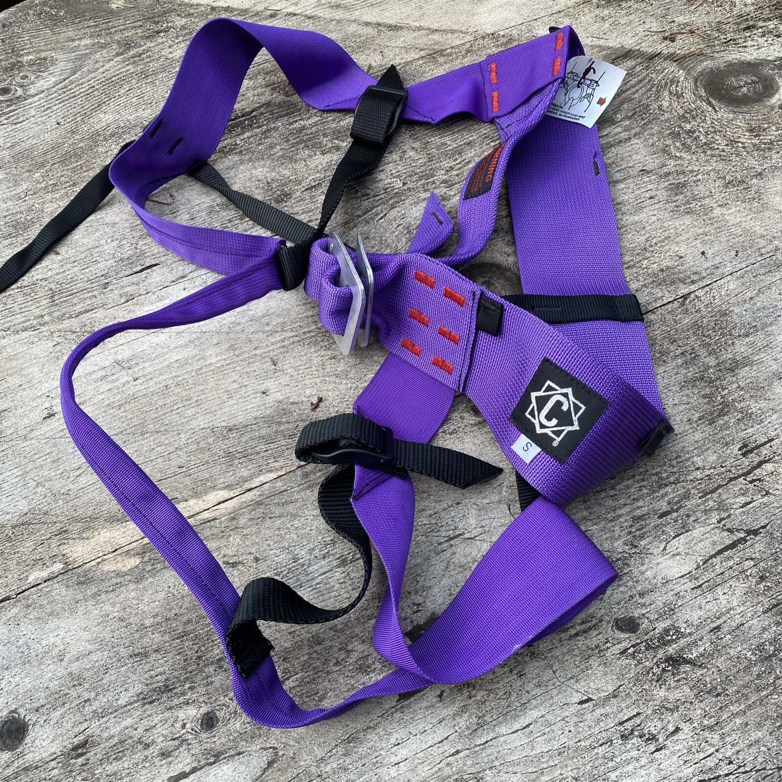 Vintage CHOUINARD CLIMBING HARNESS Purple SMALL Rock Mountaineering PATAGONIA