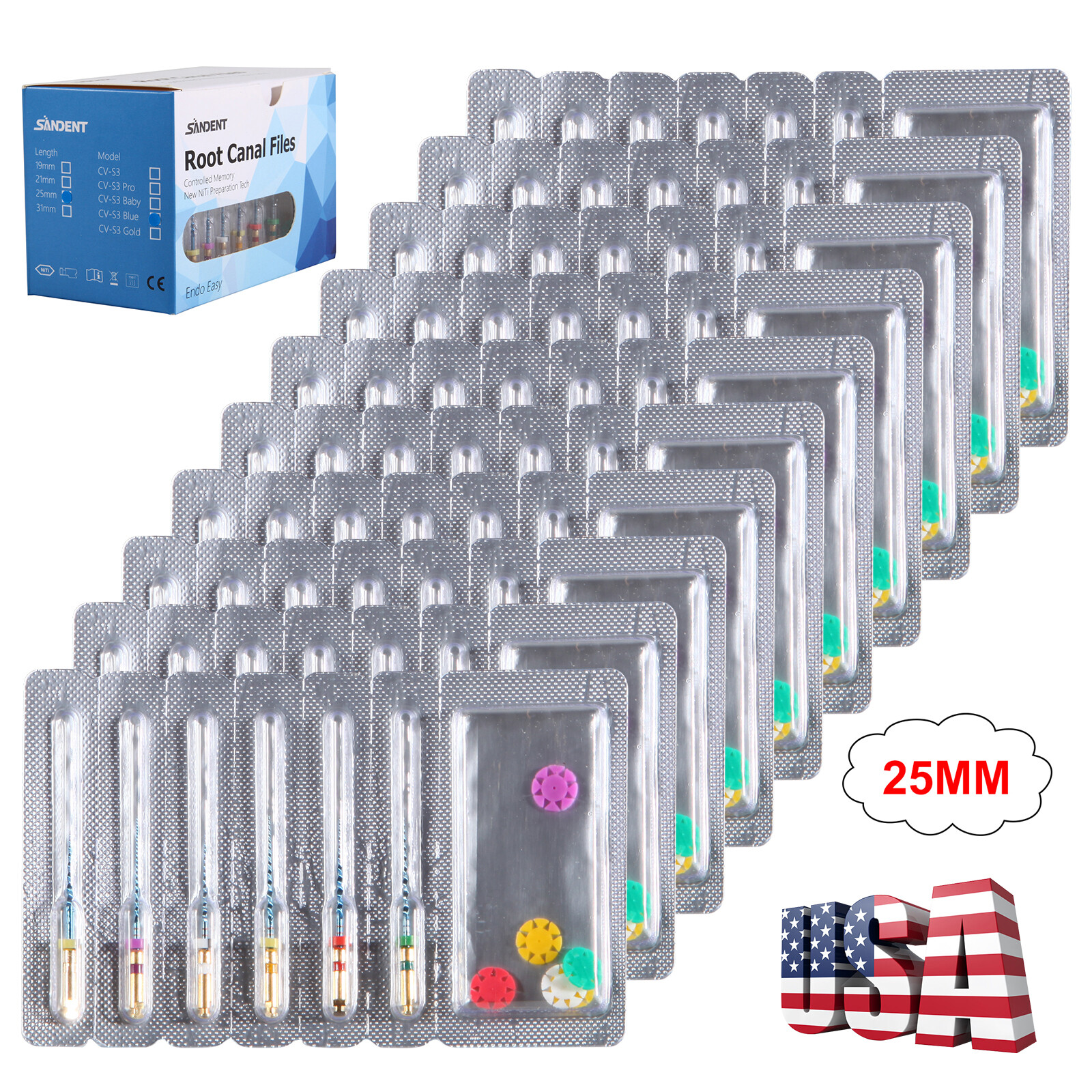 1-10 Kits Dental Endo Endodontic File Engine Rotary Root Canal NiTi Files 25MM