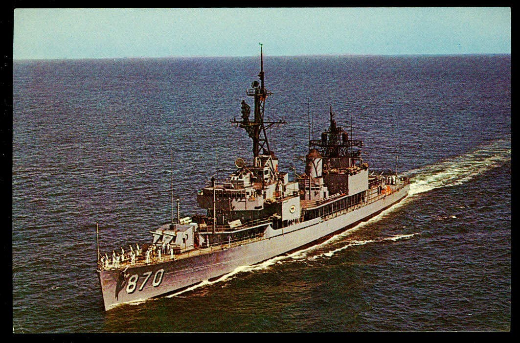 USS Fechteler DD-870 postcard US Navy war ship destroyer