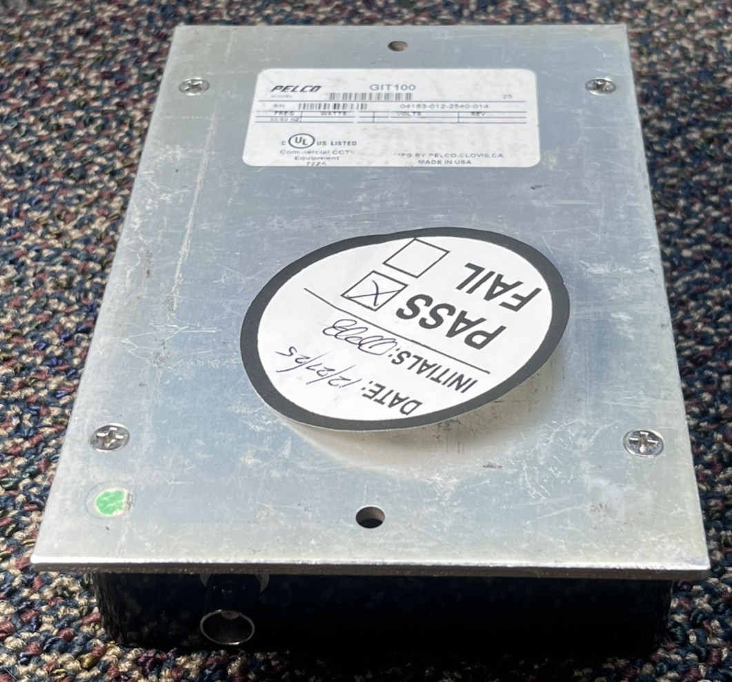 (1) PELCO GROUND ISOLATION TRANSFORMER, GIT100. TESTED. GUC.
