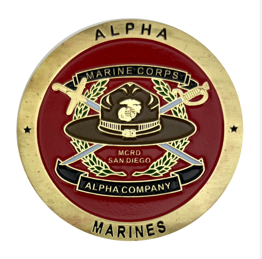 GENUINE U.S. Marine Corps Coin: 2" Marine Corps Recruit Depot San Diego 1st Batt