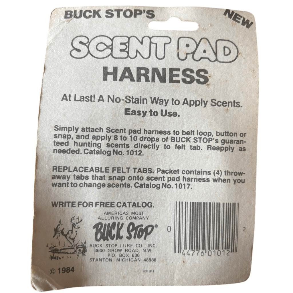 Buck Stop Scent Pad Genuine Leather With Replaceable Felt Tab NOS 1984