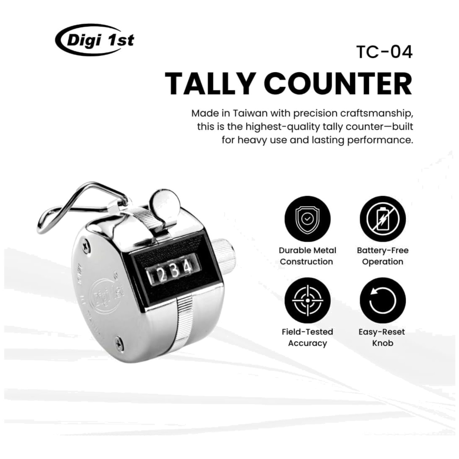 TC-04 Handheld Tally Counter – Digital Pitch Clicker
