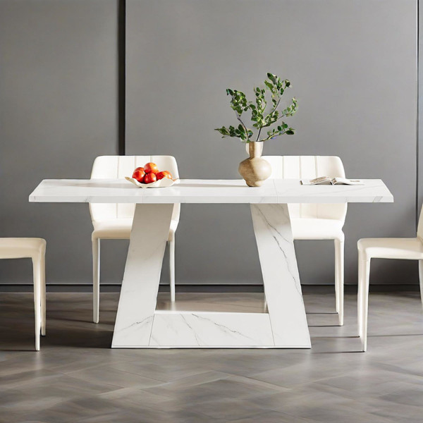 NEW Dining Table Faux Marble Dining Table Modern Kitchen Table Dining Room White