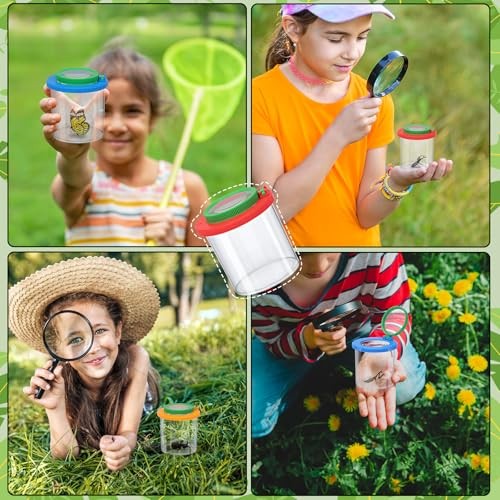 16 Pieces Magnifying Insect Box - Bug Viewer, Critter Insect Cage, Container,