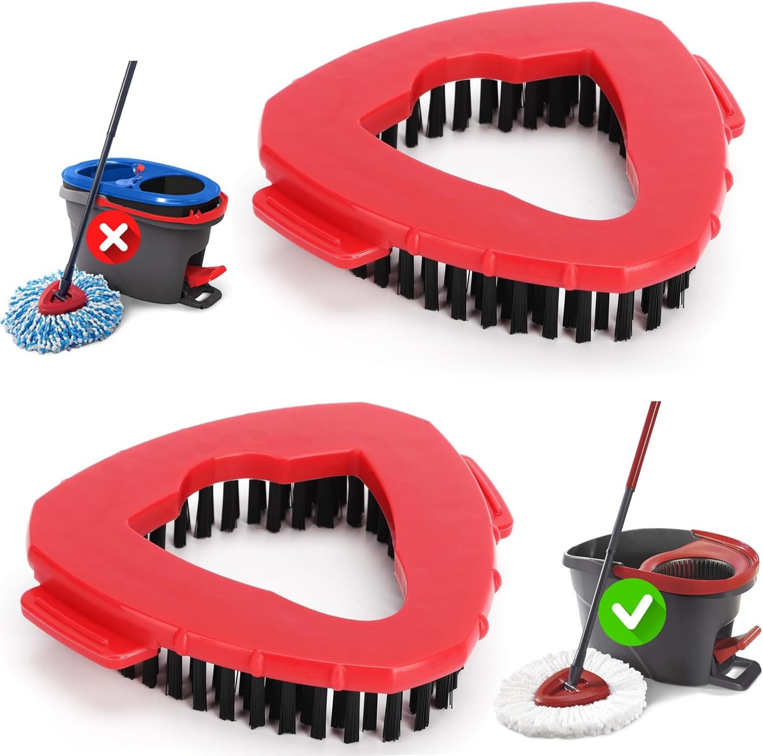 Mop Scrub Brush Head patible with O EasyWring 1-Tank Spin