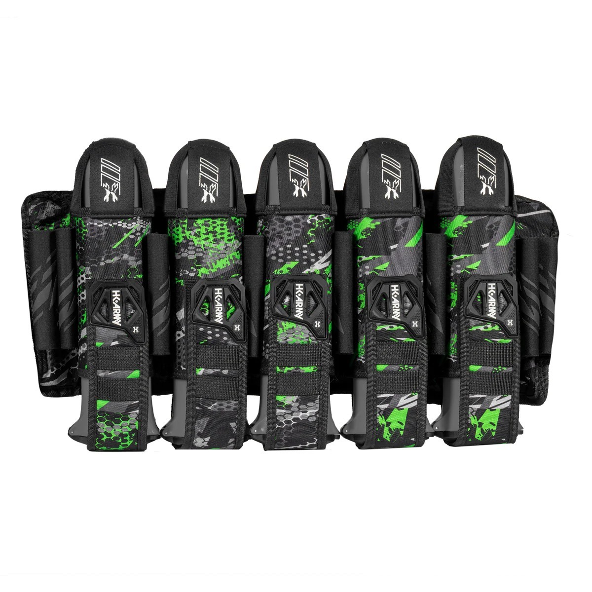New HK Army Eject 5+4+4 Paintball Pod Harness / Pack - Electric  Black/Green