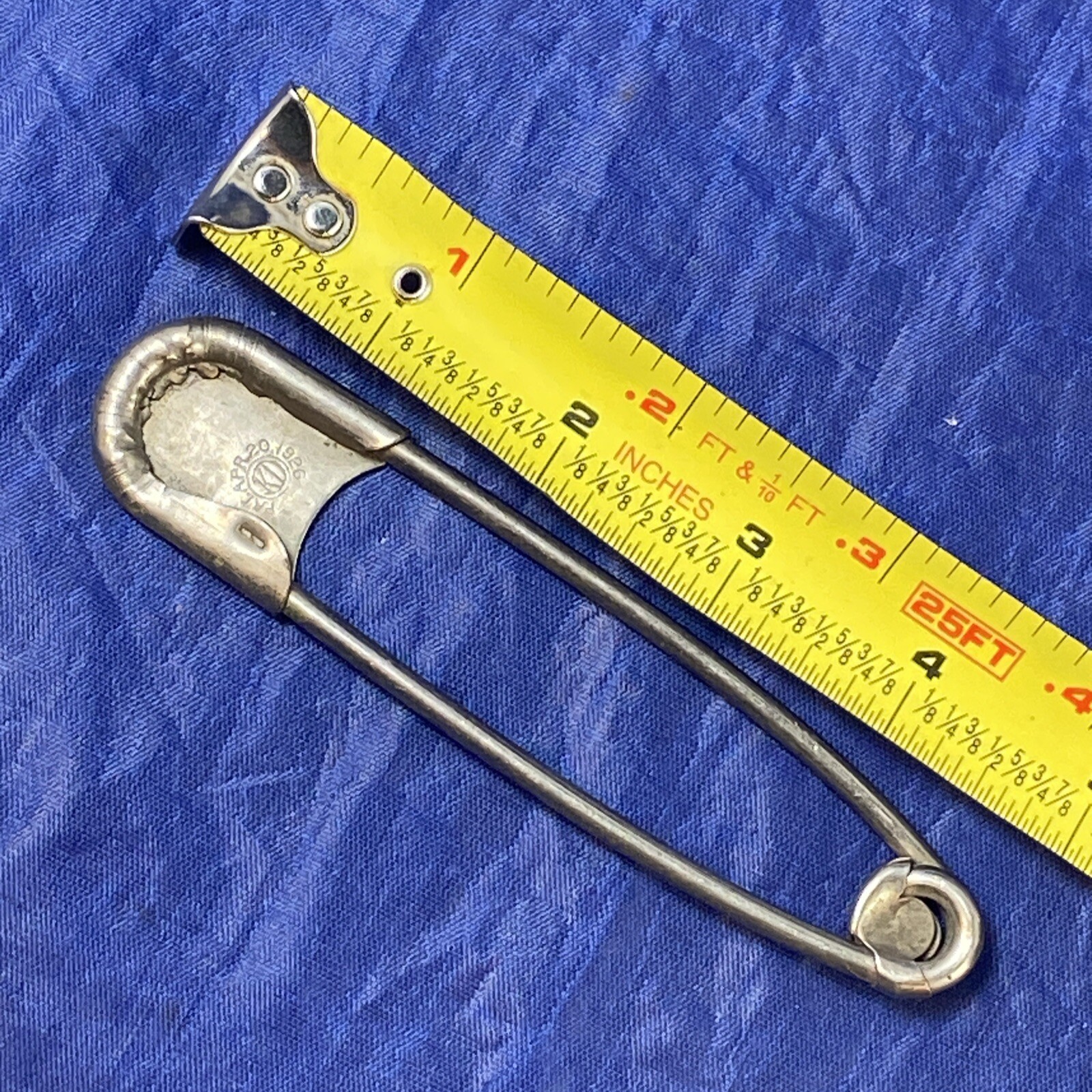 Horse Blanket Safety Pin 5 inches Long Vintage Pat. April 20 1926