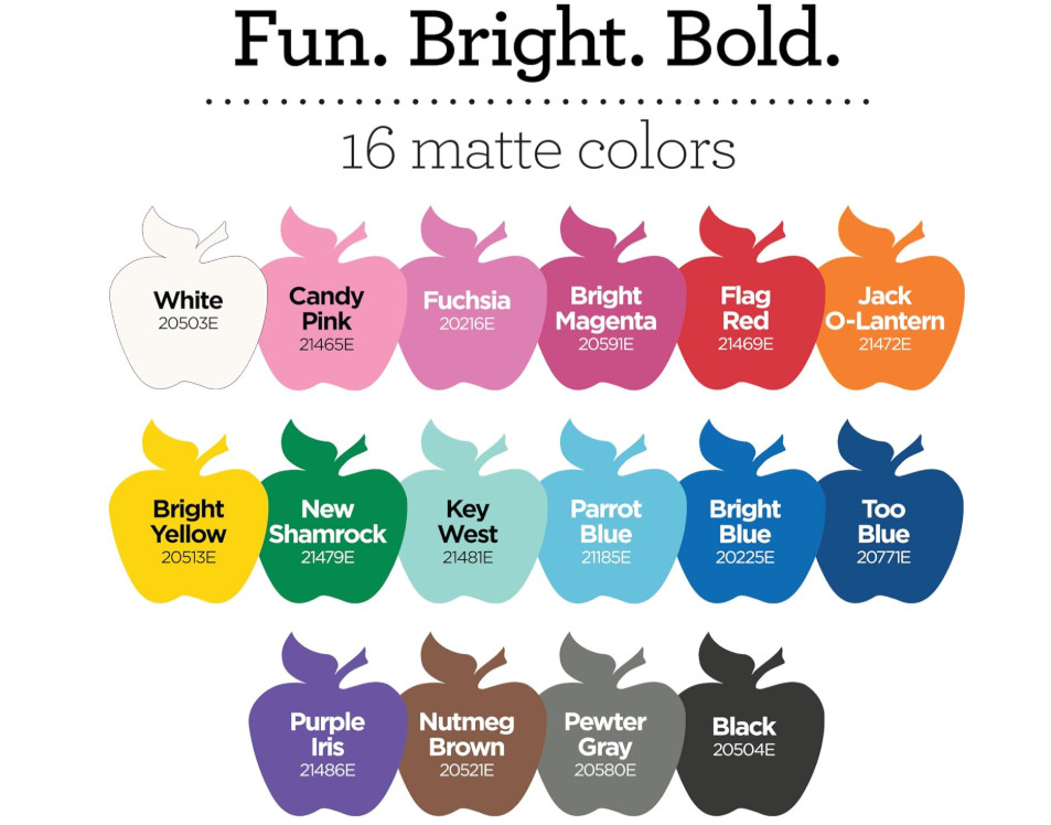 Acrylic Craft Paint, 2 fl oz each, 16 assorted matte colors, 16 count