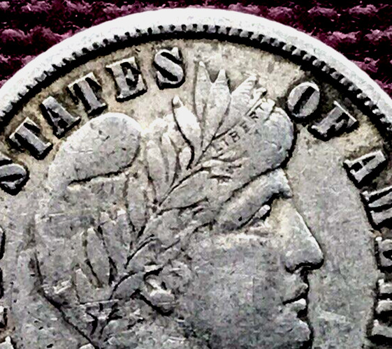1896 (p) Barber Dime Full "LIBERTY" Headband - Great Eye Appeal - U.S Coin: 10C