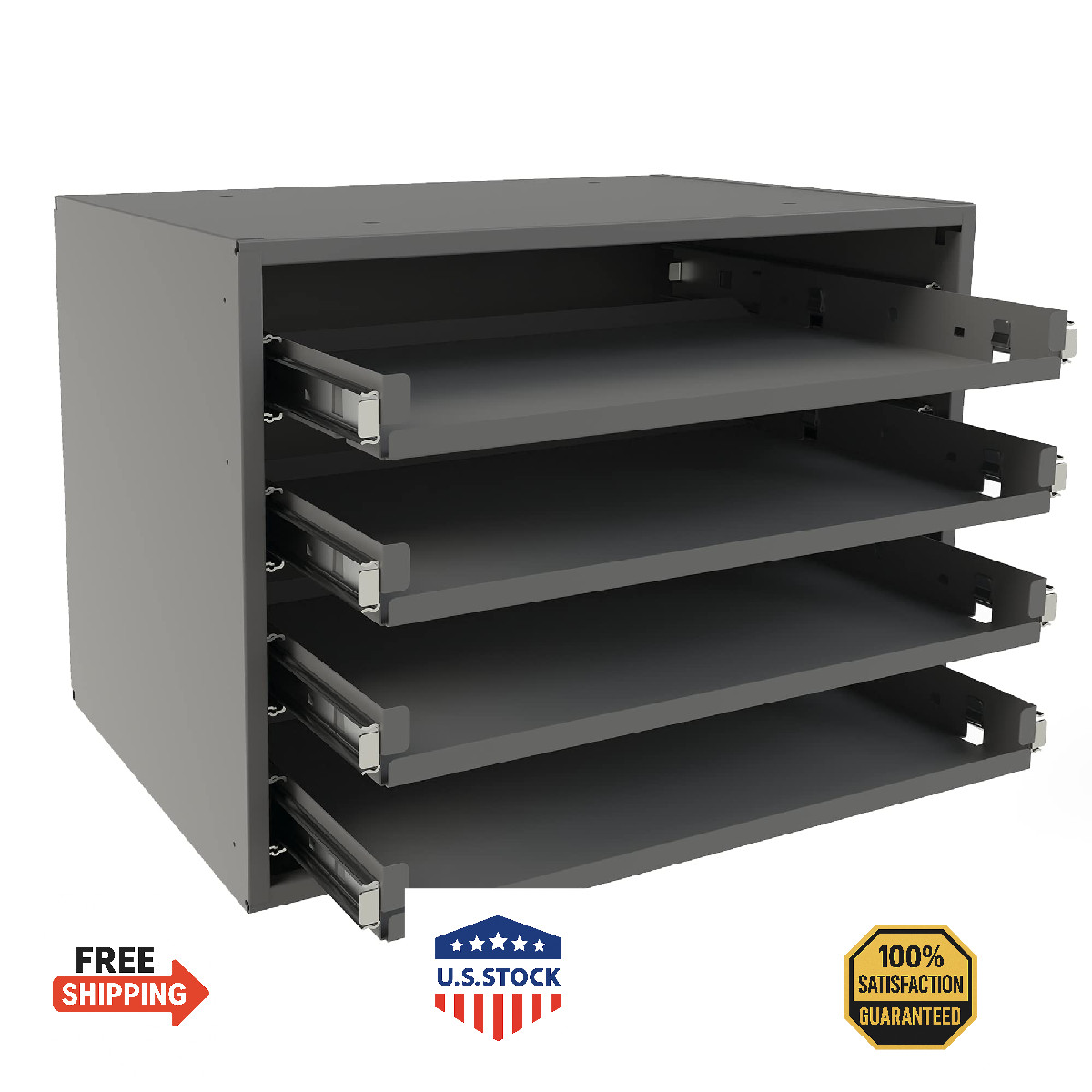 Durham 307B-95 Gray Cold Rolled Steel Bearing Rack for 4 Small Compartment