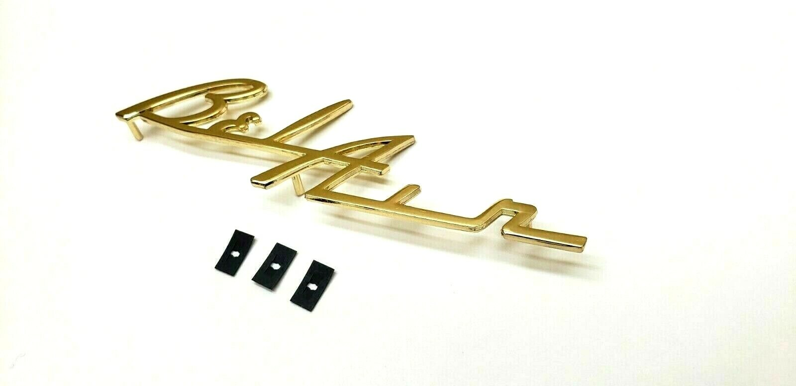 Chevrolet Dash Speaker Grille Emblem Script Gold 1955 1956 BelAir