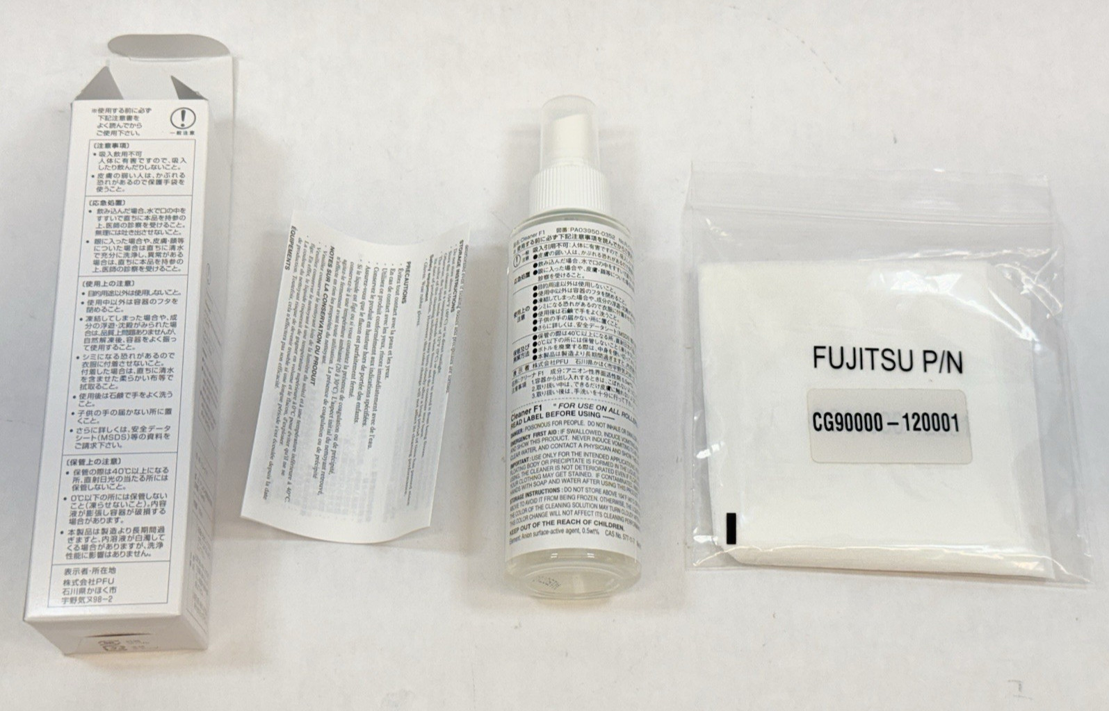 NEW OEM Genuine Fujitsu PA03950-0352 F1 Cleaner with (20) Cleaning Wipes 4x4 in