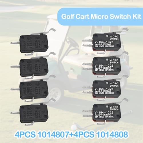 Golf Cart Micro Switch Kit 4Pcs 1014807 & 4Pcs 1014808 for Club Car Golf Cart