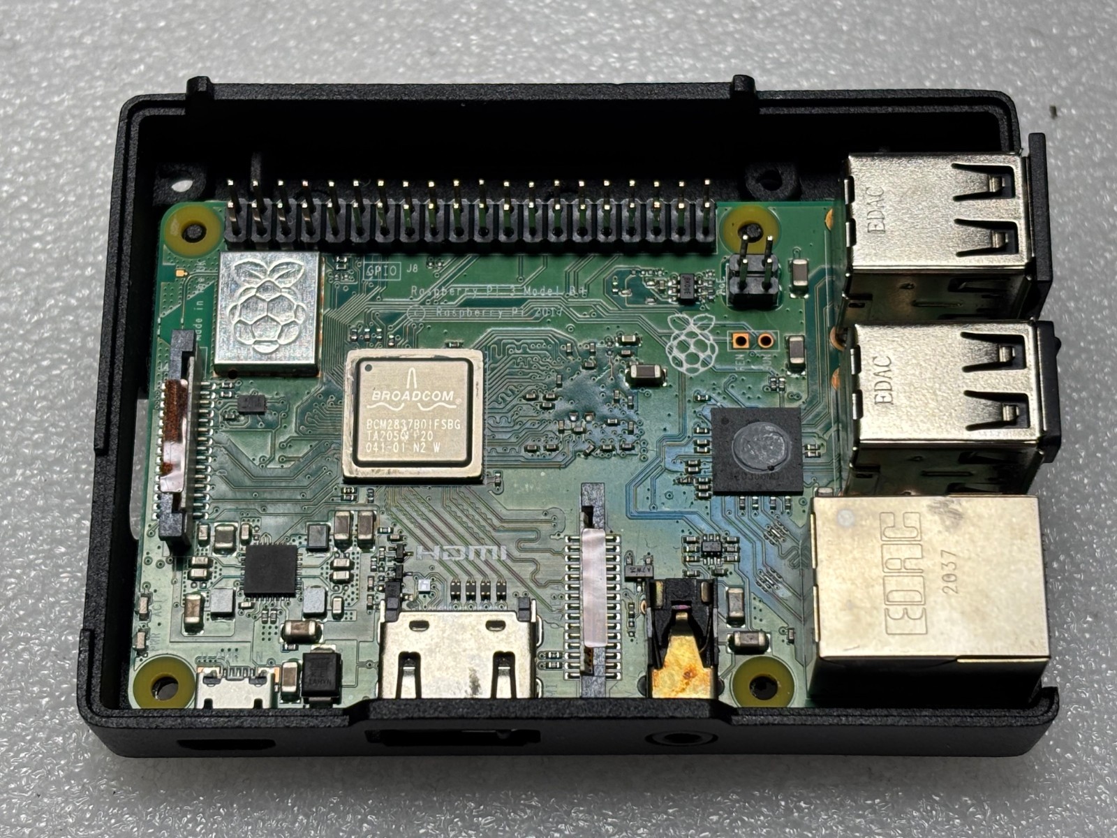 Raspberry Pi 3 Model B+ Single Board Computer With Metal Case and AC Adapter