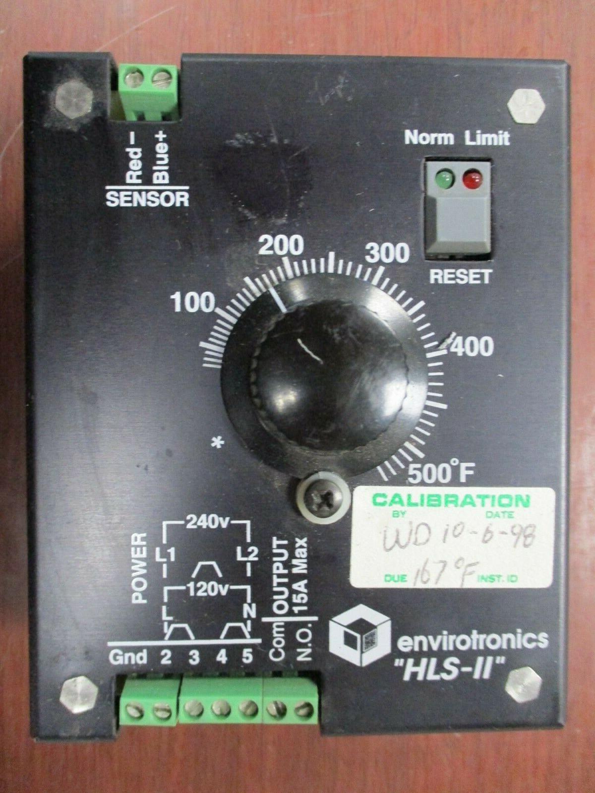 Envirotronics Control Panel, Model HLS-II Temperature Controller