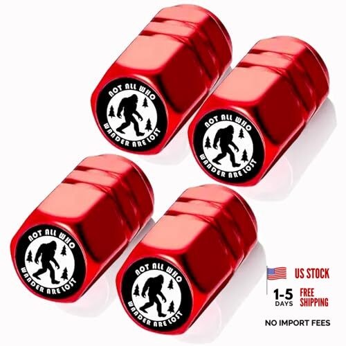 4Pack Tire Valve Stem Cap Car Accessories Aluminum Alloy Universal Bigfoot Red