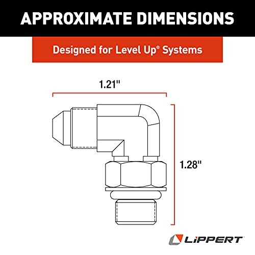 Lippert Level Up Replacement 1/4" Diameter 90° Elbow Hydraulic RV Leveling