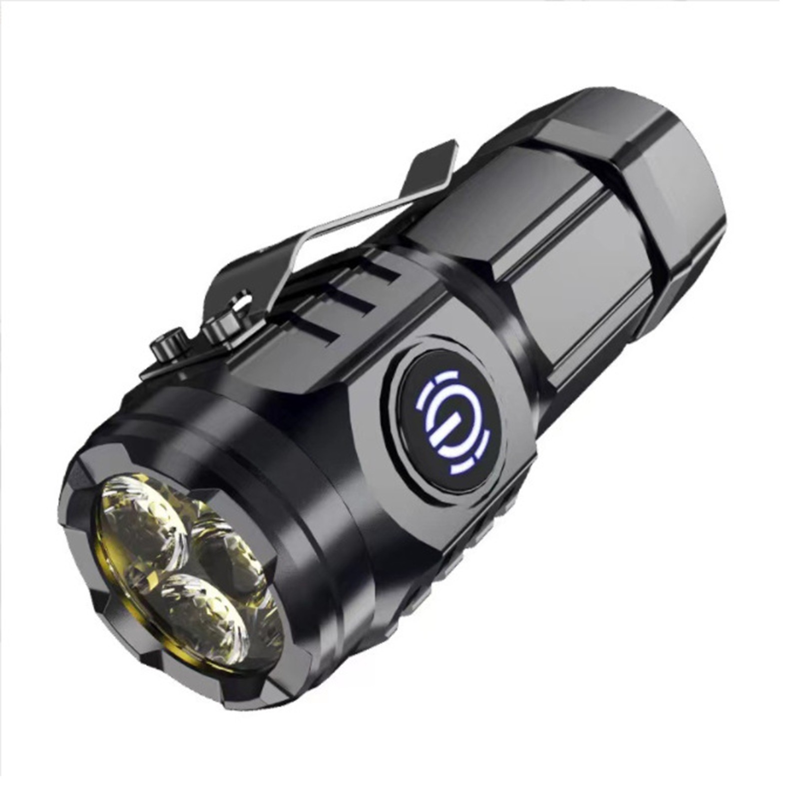 Rugged ABS Rechargeable Flashlight IPX4 Rated for Rain Drop Resistance Use