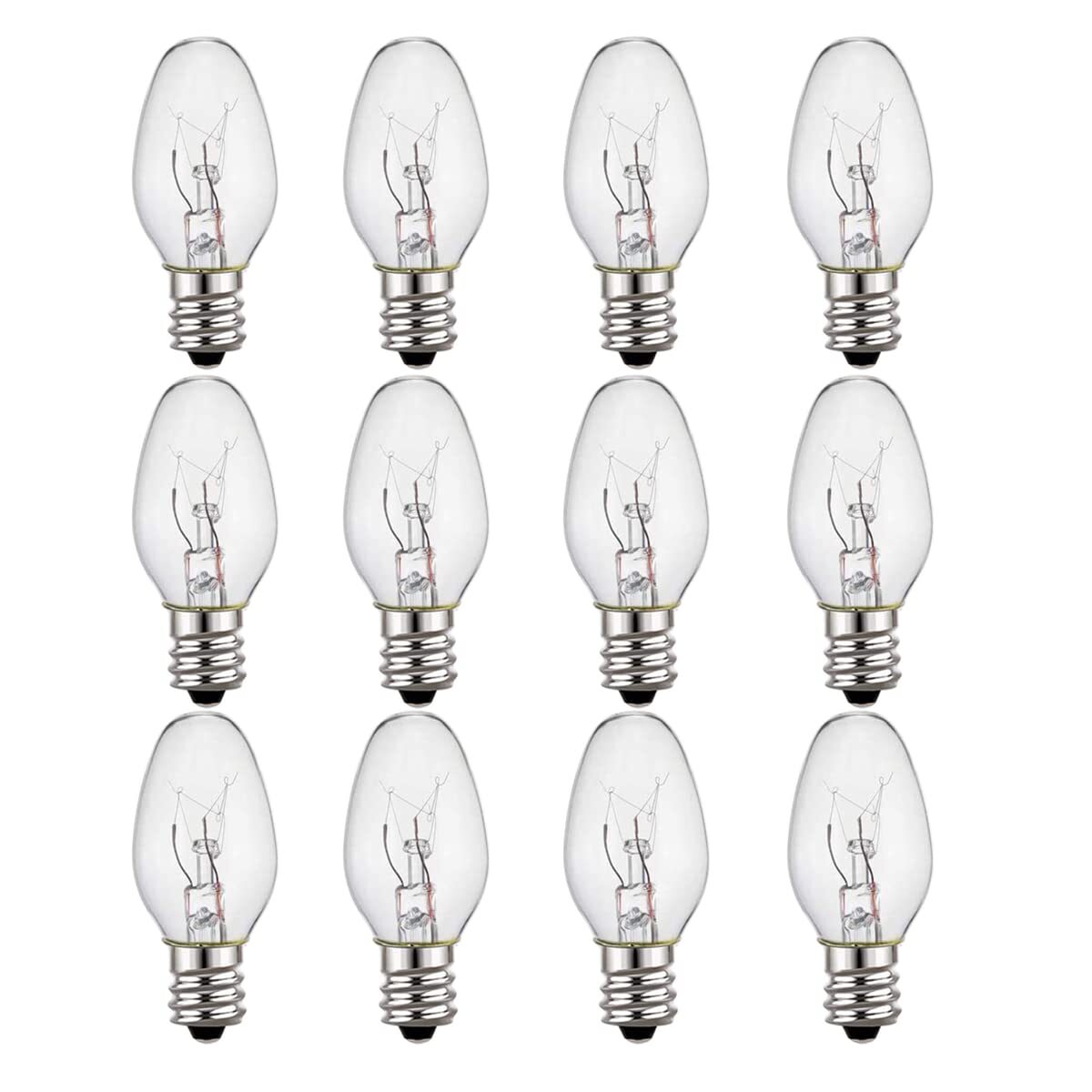Best 12 Pack Wax Warmer Bulbs 15 Watt Light Bulbs for Scentsy Plug C7/120V/E12
