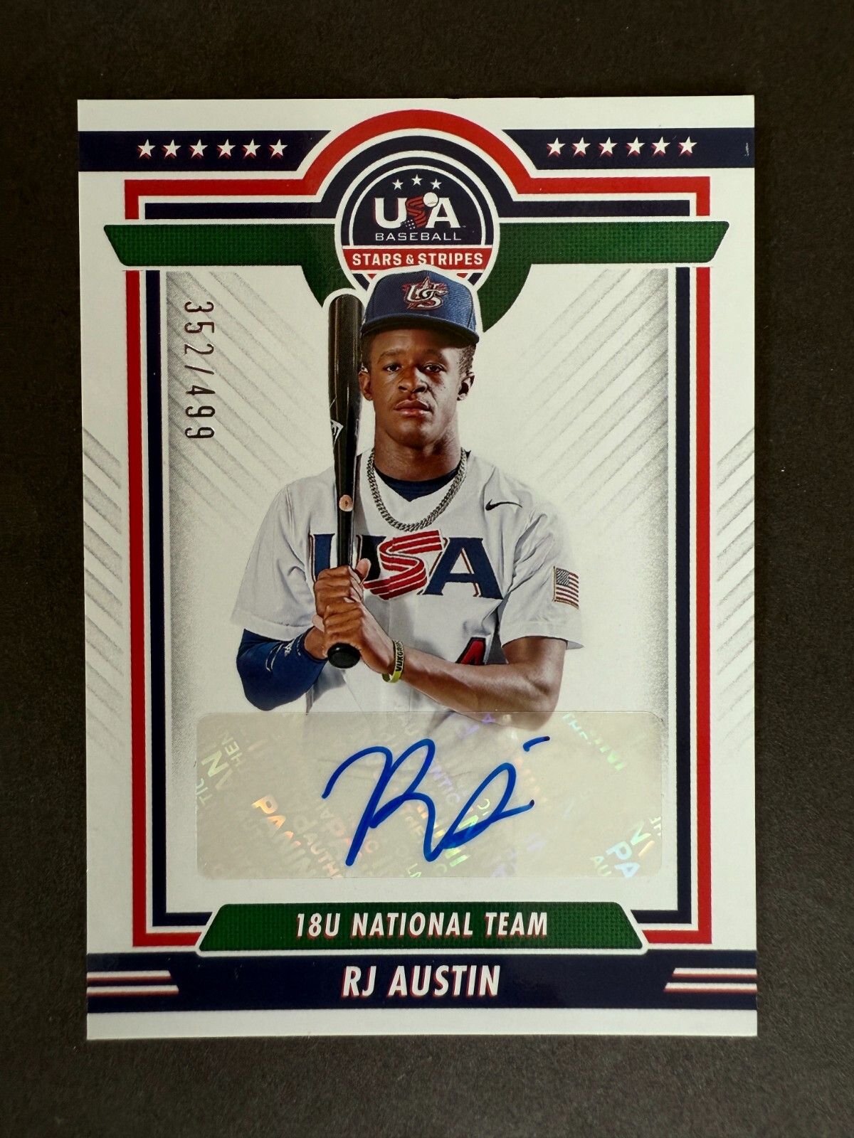 2022 Panini USA Stars & Stripes: R.J.Austin, VANDERBILT Auto RC 352/499