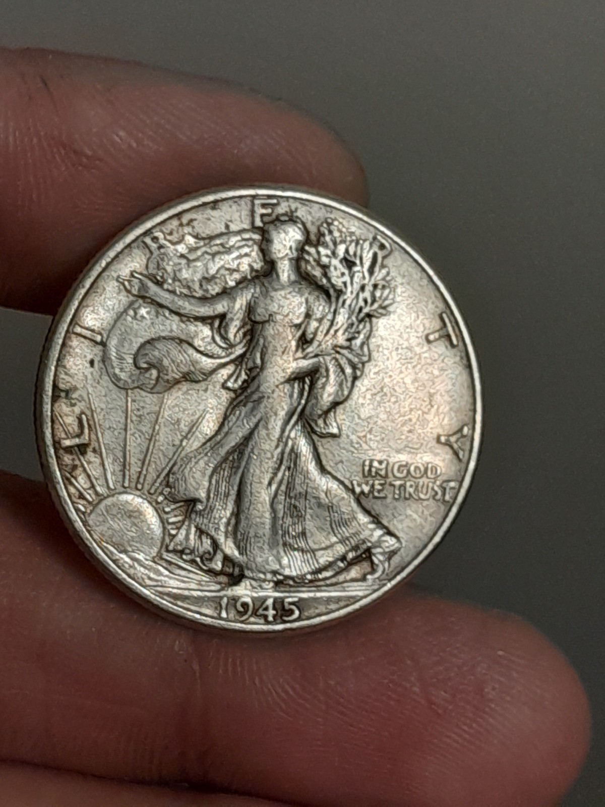 1945- P Walking Liberty Half Dollar