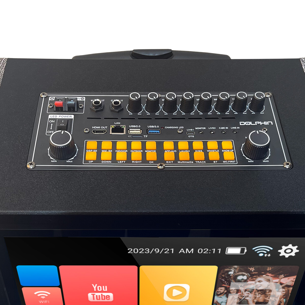 Professional Karaoke Machine Bluetooth Speaker Lyrics Display Screen WirelessMic