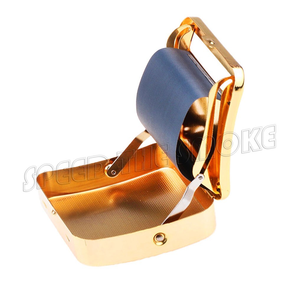 Automatic 1 1/4 78mm Cigarette Tobacco Gold Color Metal Roller Rolling Machine