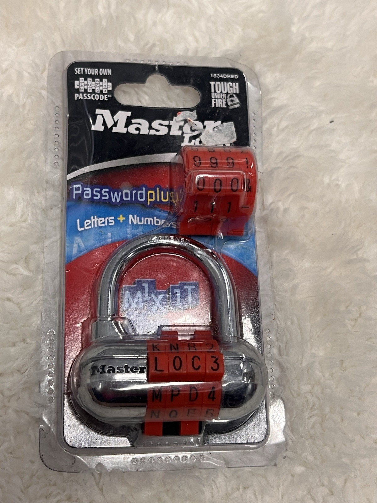 Master Lock Word & Number Combo Pad Lock 1534D New Red AND WHITE FREE SHIPPING