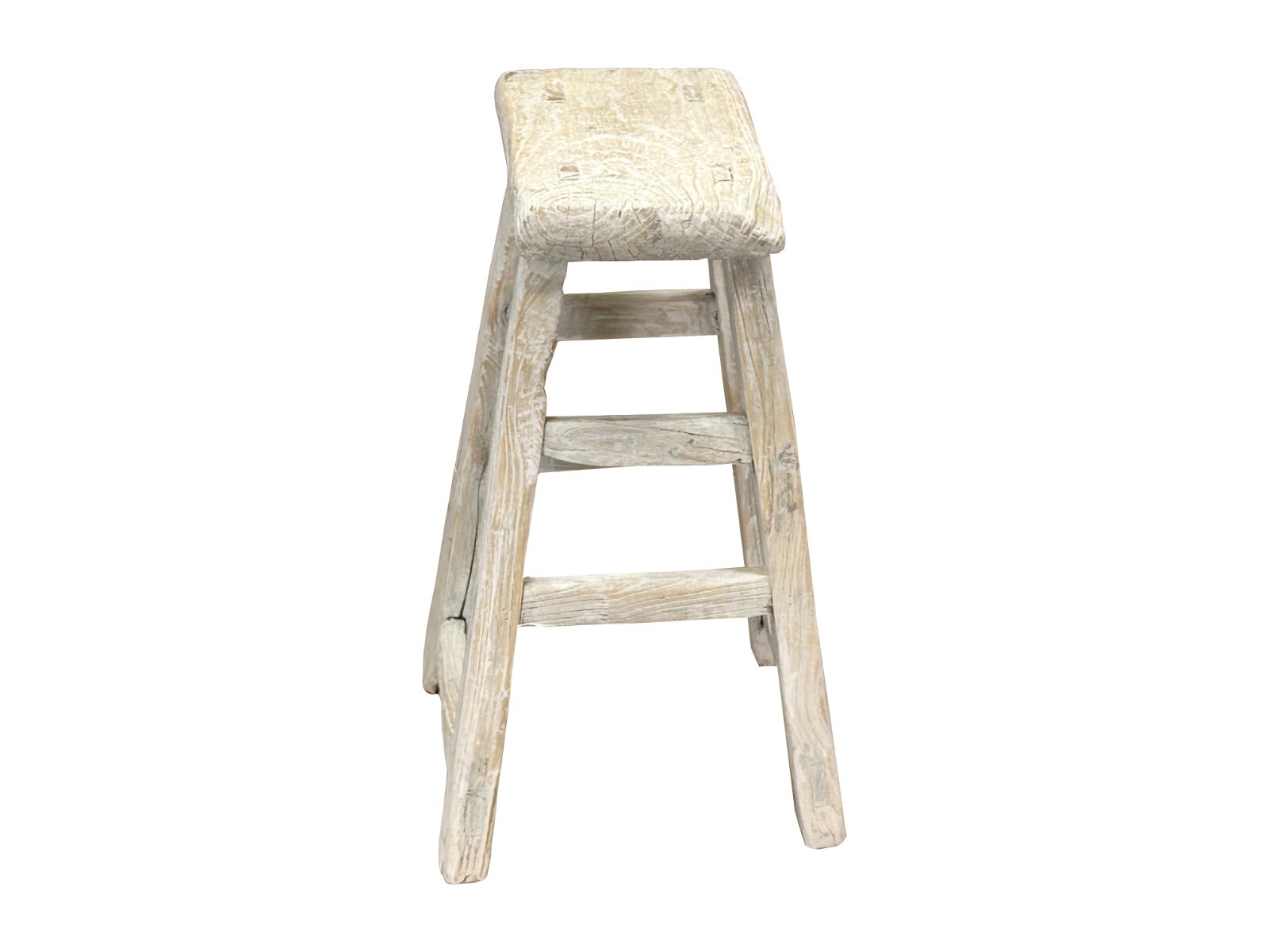 Rustic Raw Rough Wood Grain Rectangle Slim Stool Bench Side Table ws4616