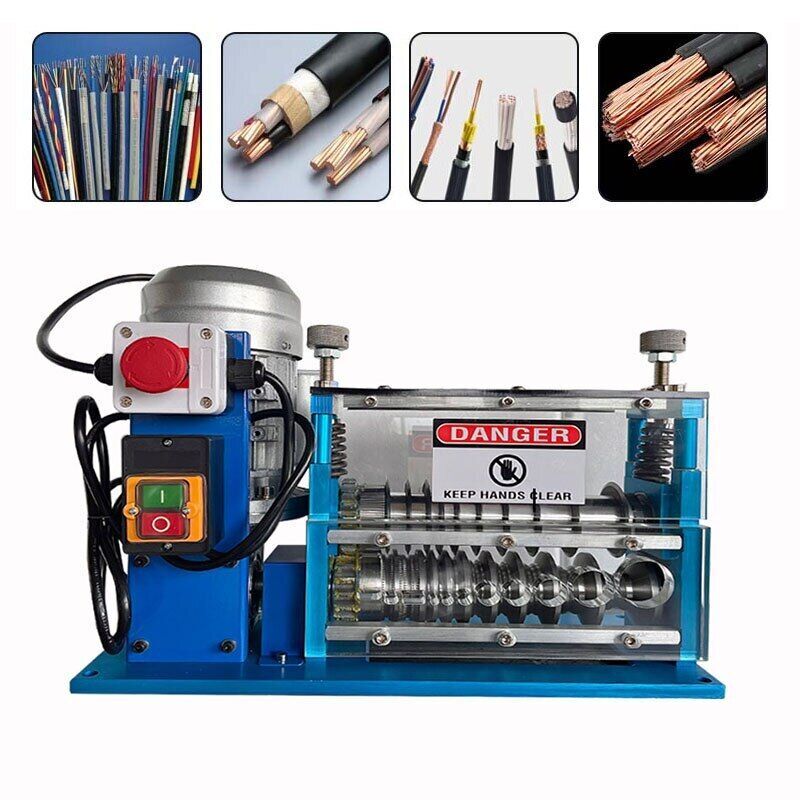 750W 220V Automatic Wire Stripping Machine 1.5-38mm Removing Plastic Rubber