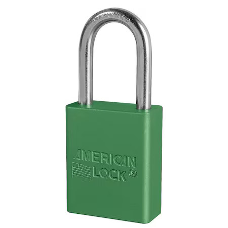 American Lock A1106kas3grn Lockout Padlock, Keyed Alike, Aluminum, Green, 1 1/2