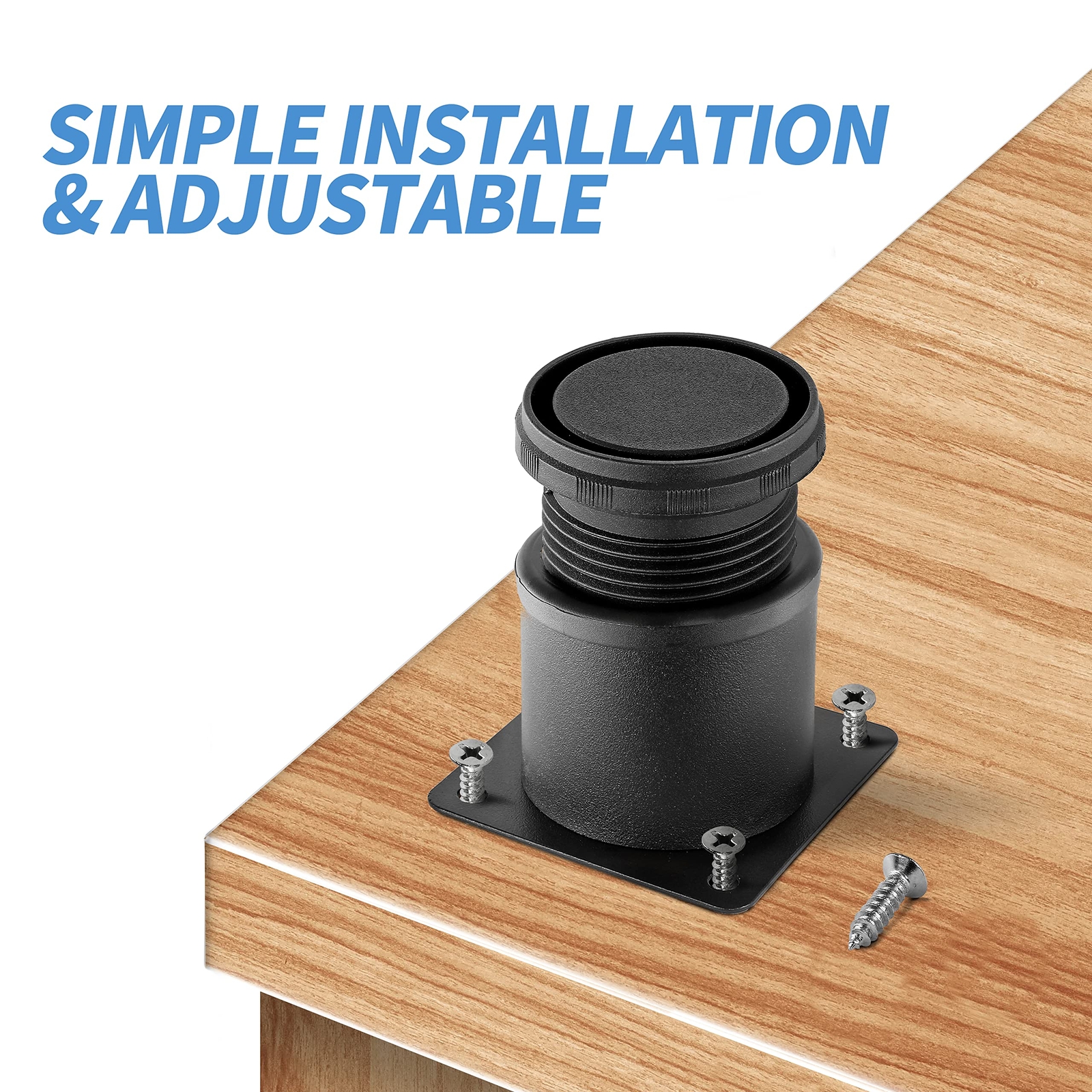 4-Pack 2.5-in Adjustable Metal Furniture Legs Stainless Steel Round Cabinet