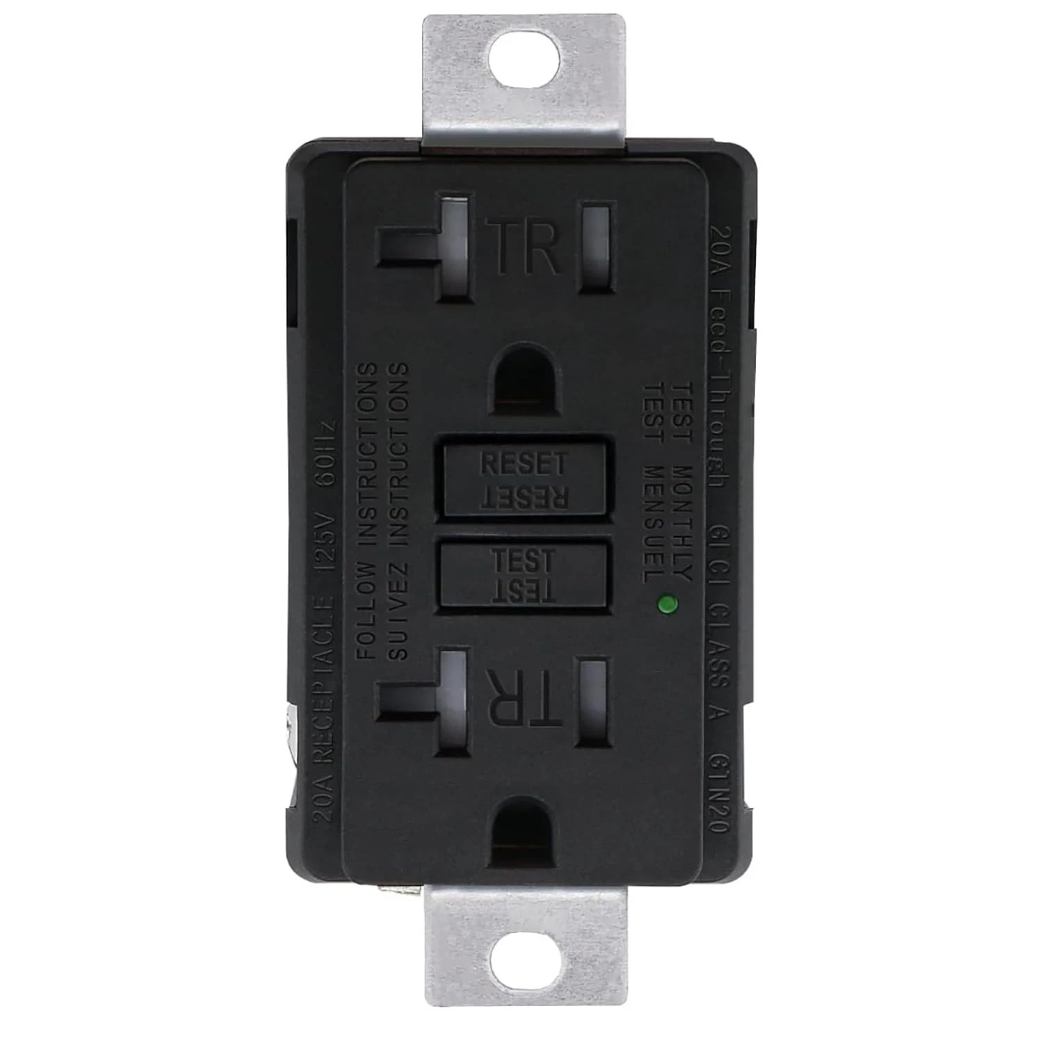 Generator GFCI Outlet 20Amp, Industrial Grade Self-Test Ground Fault Circuit Int