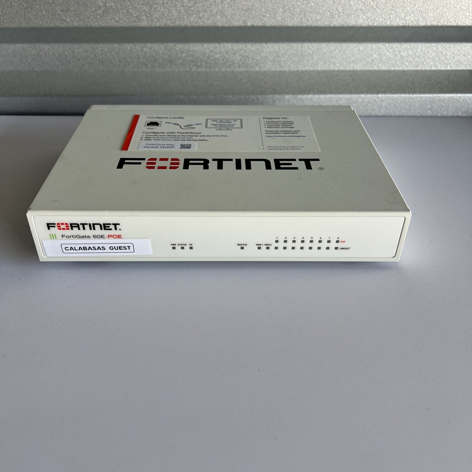 Fortinet Fortigate FG-60E POE Network Security Firewall without AC ADAPTER