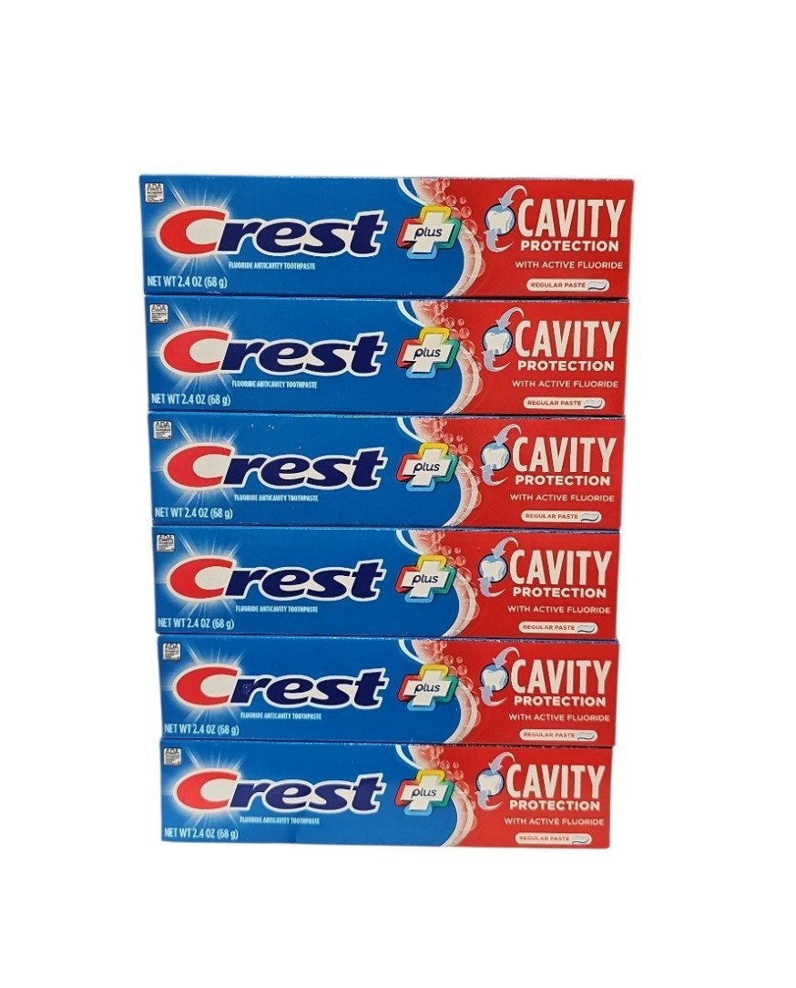 6 Pack Crest Fluoride Cavity Protection Regular Paste Toothpaste 2.4oz 12/2027