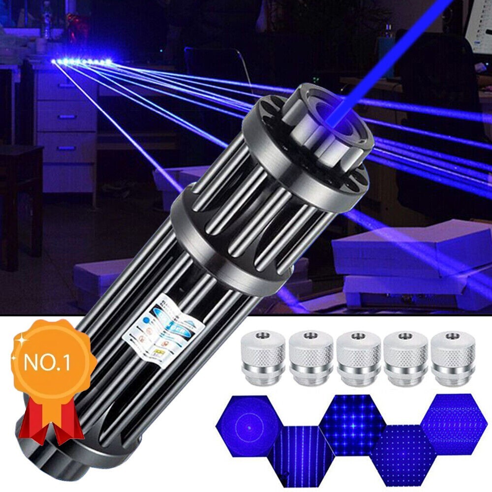 10 Wat Adjustable High Power Blue Burning Laser Pointer Visible Dot Torch Light