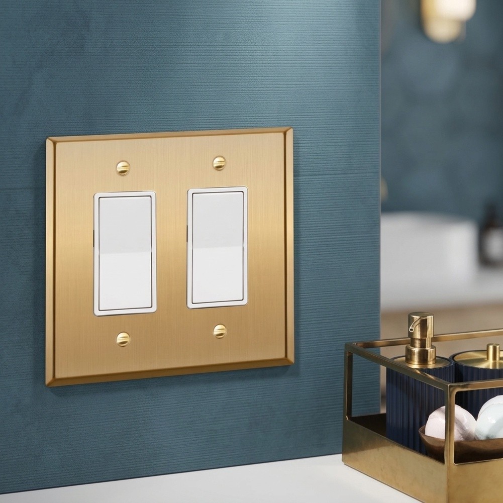 Brass Wall Socket Cover Plate for American Standard GFCI Outlet Gold Finish