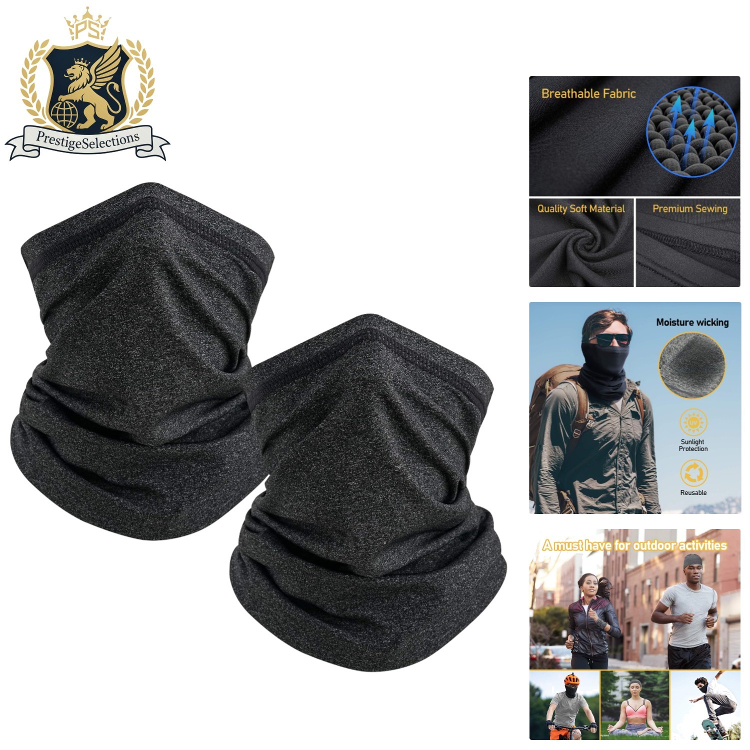 Universal Fit Neck Gaiter - Quick Dry, Moisture-Wicking for Summer Activities