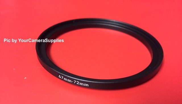 1(one) Black METAL 67mm to 72mm 67-72mm Step-Up Filter Ring-Adapter M67-F72 mm