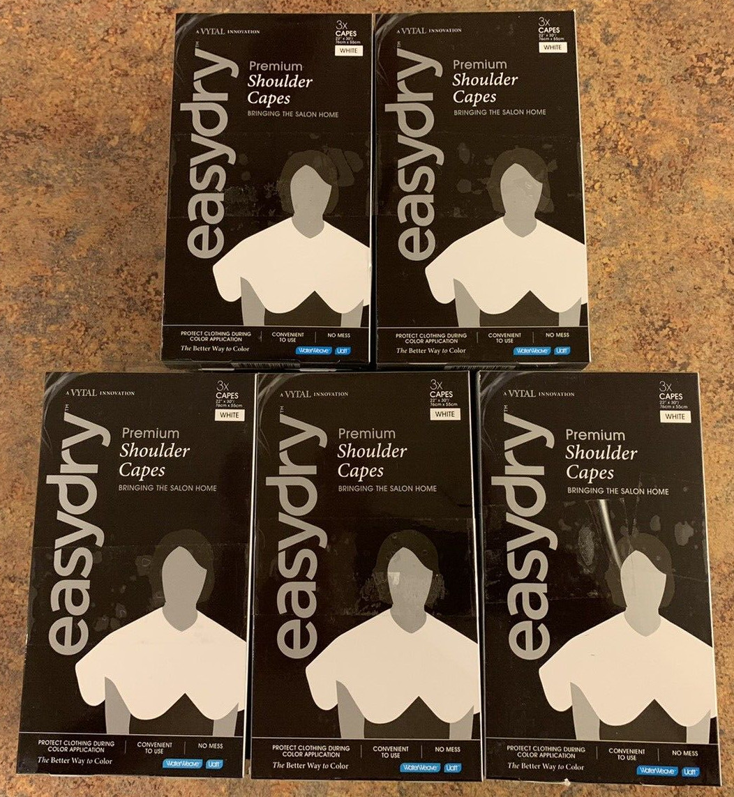 (25) Packs New Easydry 3pc Premium 2 Layer Shoulder Capes 22"x 30" - (75) Total