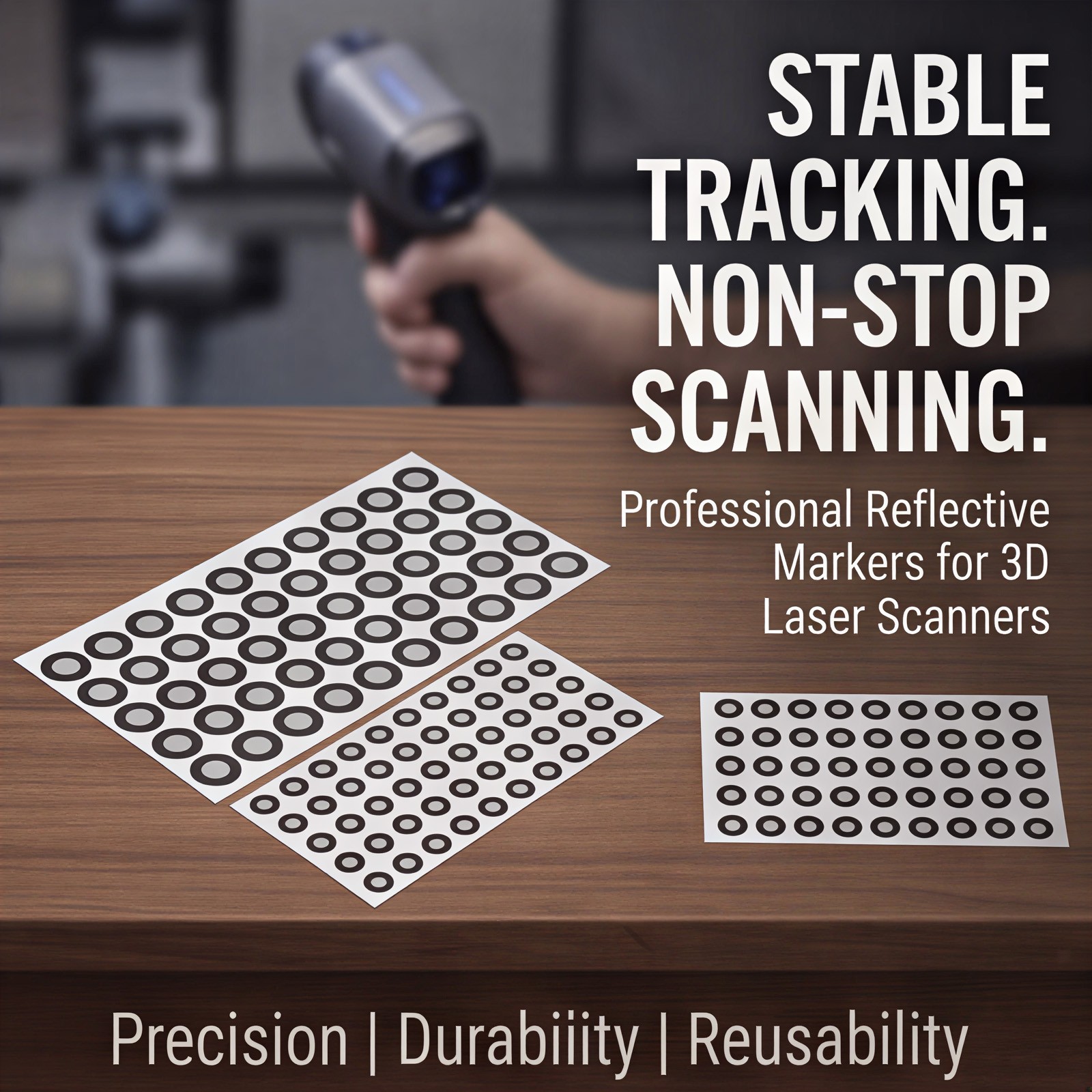 1700Pcs 3mm 3D Scanning Markers Dots High Reflective