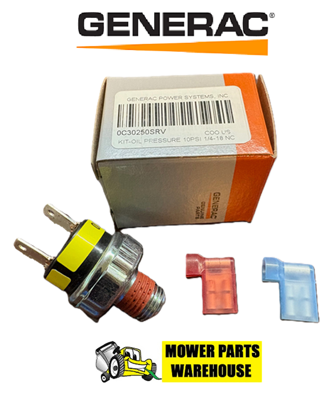 NEW GENUINE OEM GENERAC GENERATORS 0C30250SRV OIL PRESSURE SWITCH WI9TH TERMINAL