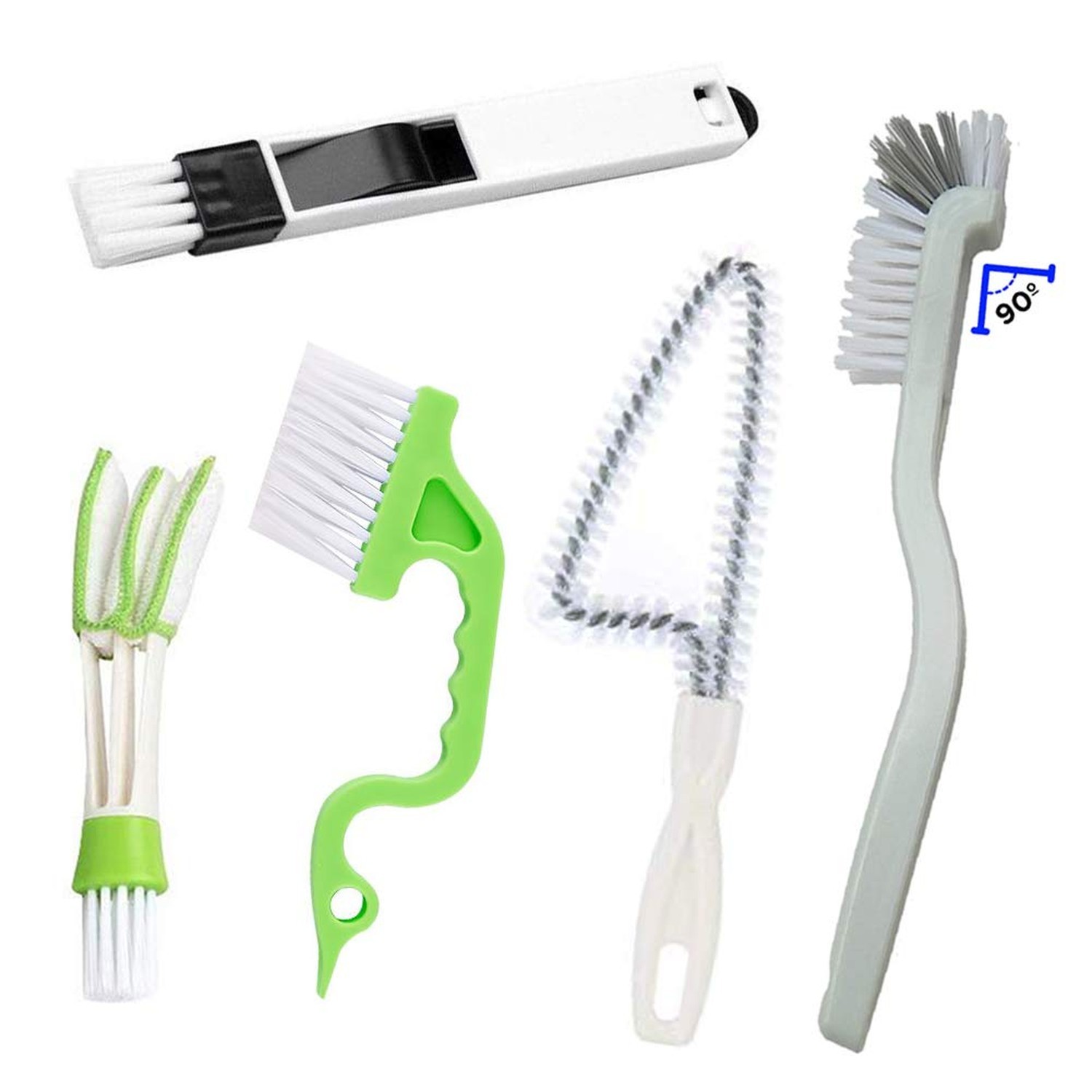 Window Track Cleaning Brush Kit - 5 Pack Multifunctional Handheld Crevice Bru...